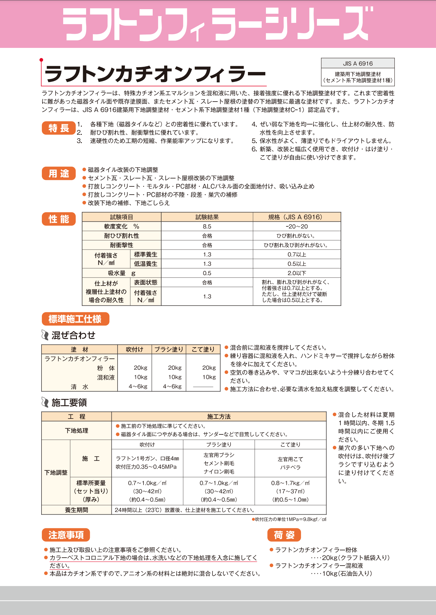 ラフトンカチオンフィラー 粉体のみ 20KG #外壁用(下地調整材