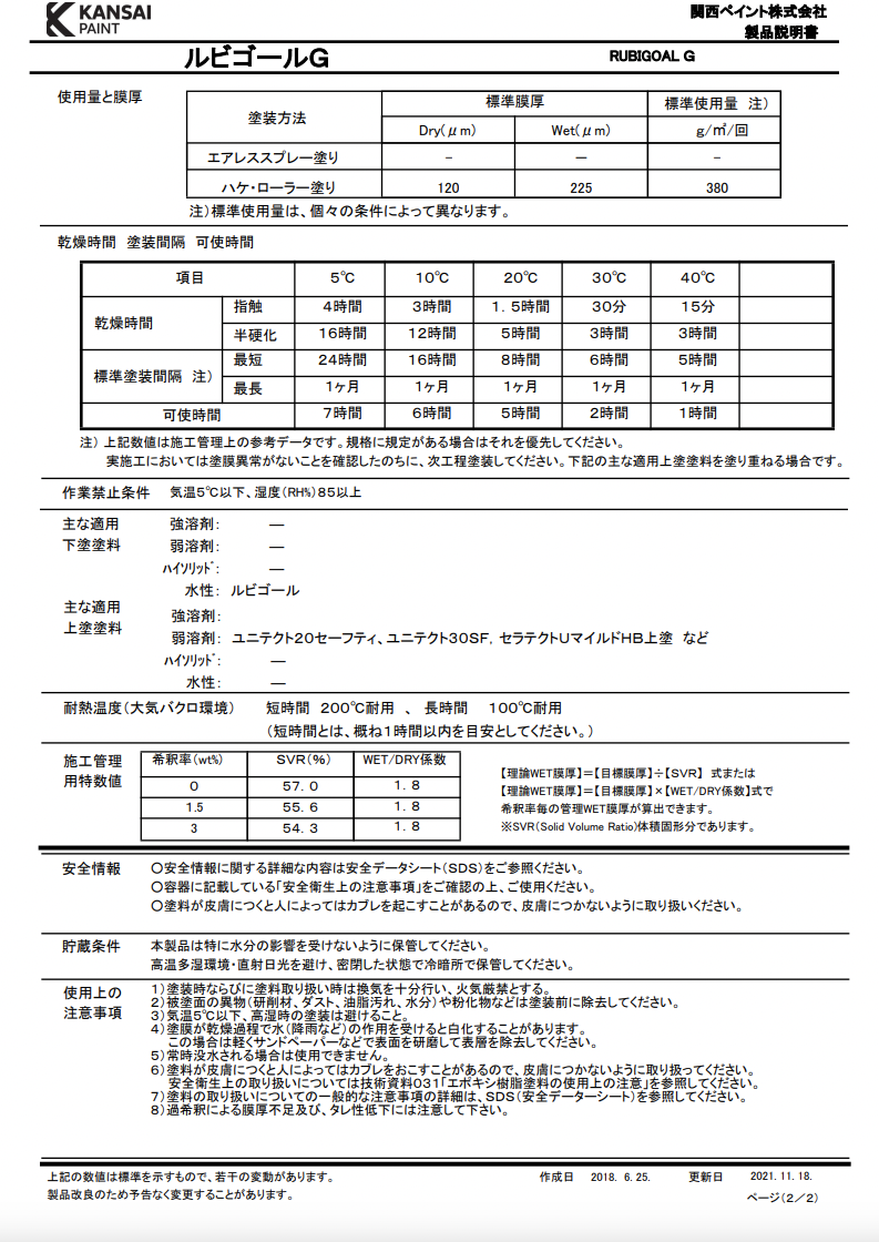 ルビゴールG ＃サビの上にも塗れる！ 新世代高性能下塗り ＃厚膜形変性