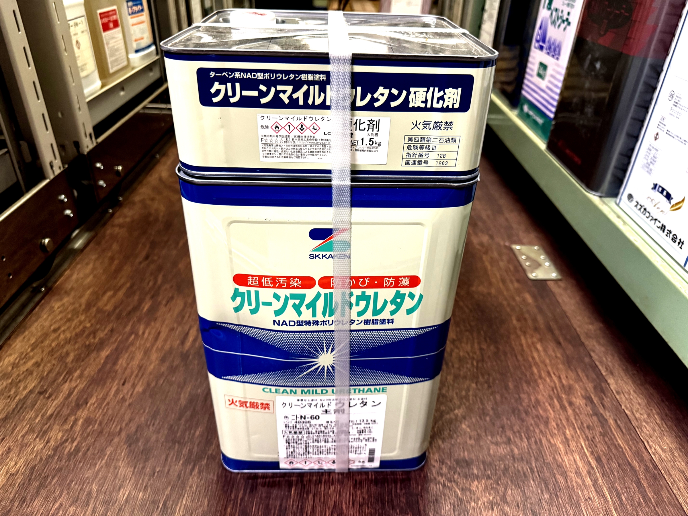 クリーンマイルドウレタン N-60（グレー系） 15KGセット ＃超低汚染型ＮＡＤ特殊ポリウレタン樹脂塗料 ＃DPM ＃ラスイチ ＃アウトレット –  塗料通販・ペンキ販売のPaintStore.JP